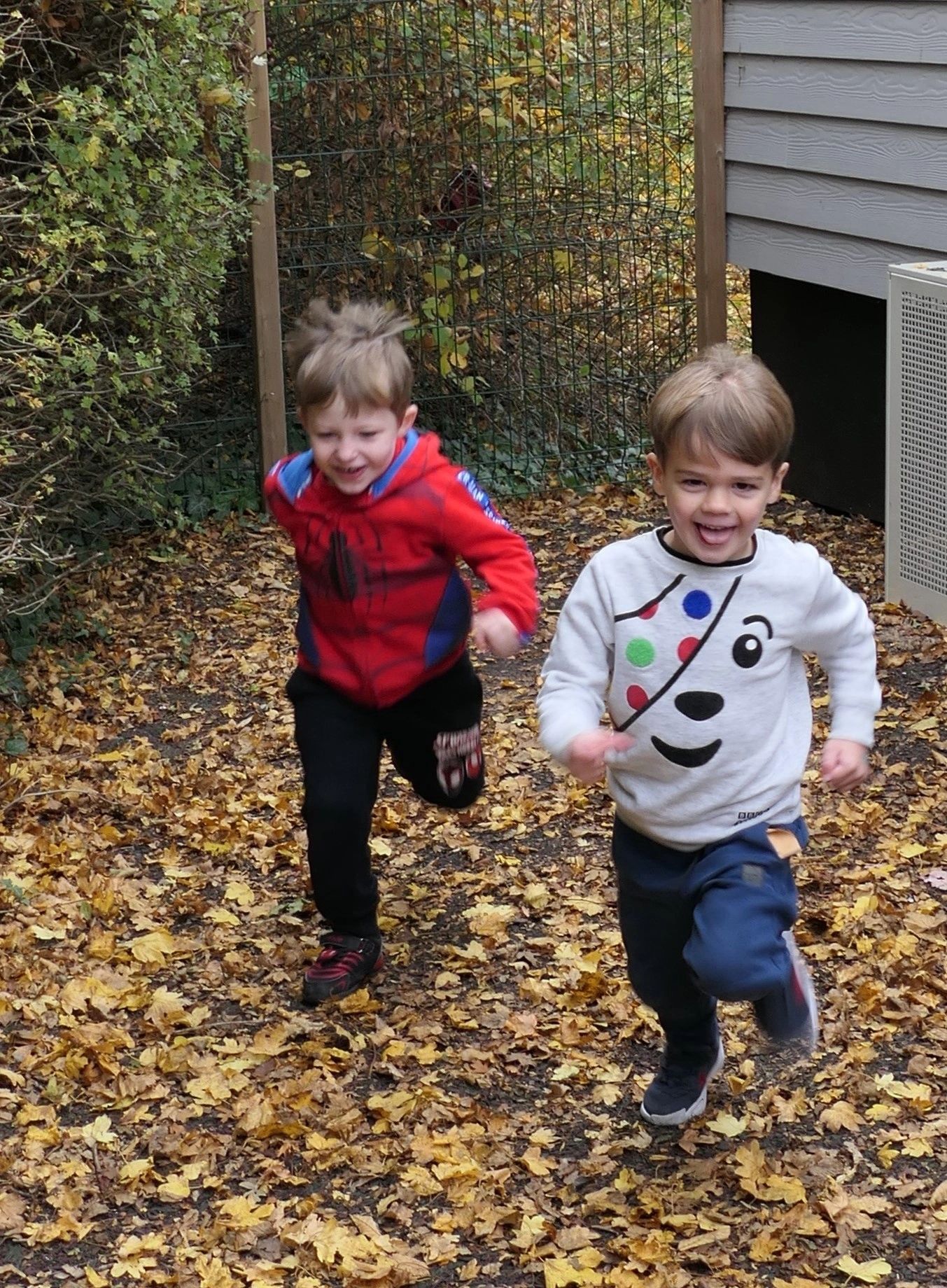 Children running and playing outdoors